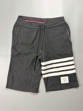 Thom Browne 4-Bar Sweat Shorts Gray Size 1 /Small Made in Japan Classic Stripe
